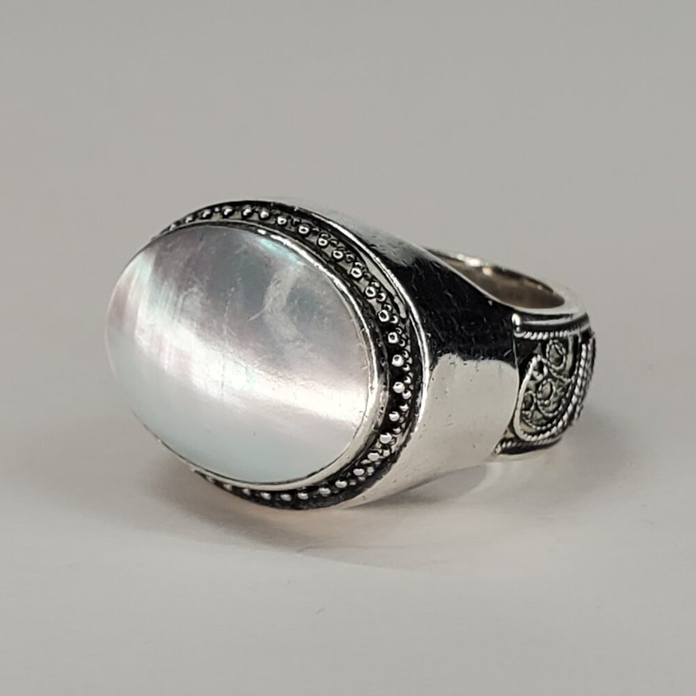 Lori Bonn Moonstone Filigree Sterling Silver Ring, Size 7
